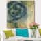 Designart - Blue Floral Poppies IV - Cottage Print on Natural Pine Wood
